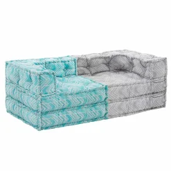 Viadurini in the Garden Gartensofas-Ethnisches Zweisitzer-Gartensofa aus wasserabweisendem Stoff - Shamo