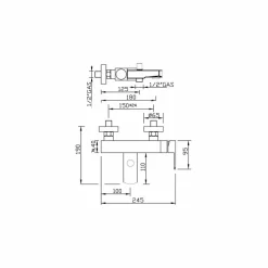 Viadurini Taps Badewannearmaturen-Externe Mischbatterie für Badewanne Made in Italy Messing - Sika