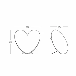 SLIDE Design Tischlampen-Farbige herzförmige Tischlampe Love, hergestellt in Italien