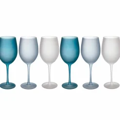 Viadurini Kitchen Weinkelch-Farbige Weingläser aus Milchglas mit Eiseffekt, 12 Stück - Herbst