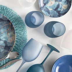 Viadurini Kitchen Weinkelch-Farbige Weingläser aus Milchglas mit Eiseffekt, 12 Stück - Herbst