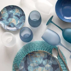 Viadurini Kitchen Weinkelch-Farbige Weingläser aus Milchglas mit Eiseffekt, 12 Stück - Herbst