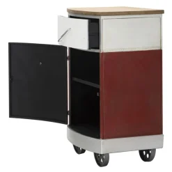 Viadurini Living Nachttische-Farbiger Nachttisch aus Tannenholz und Eisen mit Tür und Schublade - Baiocco