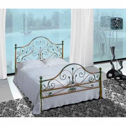 Viadurini Night Design Maßgeschneiderte Möbel|Schmiedeeisen Doppelbetten-Fenice Doppelbett aus Schmiedeeisen in Design