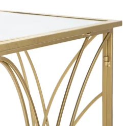 Viadurini Living Konsolentisch Flur-Feste goldene Eisen-Eingangskonsole mit Spiegelplatte - Emilia