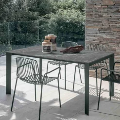 Viadurini in the Garden Gartentische Fest-Fester Außentisch aus HPL Alicante und Metallgestell Made in Italy - Carl