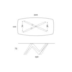Viadurini Living Esstische-Fester Esstisch aus Glas und starrem Polyurethan, hergestellt in Italien – Lavendel