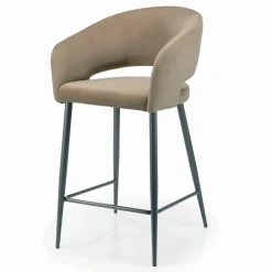 Viadurini Living Küchenhocker-Fester Hocker mit Samtsitz und Stahlgestell, hergestellt in Italien – Alassio