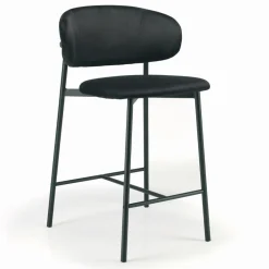 Viadurini Living Küchenhocker-Fester Hocker mit Sitz und Rückenlehne aus Samt, hergestellt in Italien – Cagliari