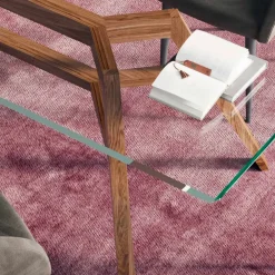 Viadurini Living Esstische-Fester rechteckiger Tisch aus extraklarem Glas und Esche, hergestellt in Italien – Norden