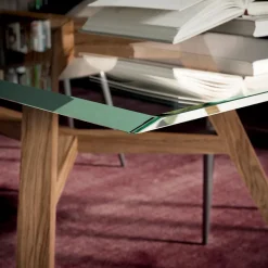 Viadurini Living Esstische-Fester rechteckiger Tisch aus extraklarem Glas und Esche, hergestellt in Italien – Norden