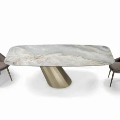 Viadurini Living Esstische-Fester rechteckiger Tisch aus Stahl und Keramik, hergestellt in Italien – Hose