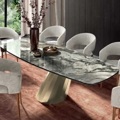 Viadurini Living Esstische-Fester rechteckiger Tisch aus Stahl und Keramik, hergestellt in Italien – Hose