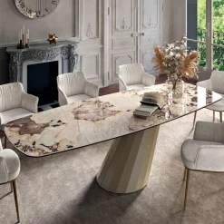 Viadurini Living Esstische-Fester rechteckiger Tisch aus Stahl und Keramik, hergestellt in Italien – Hose