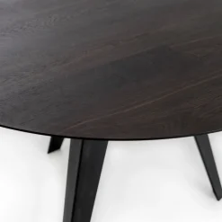 Viadurini Living Runde Tische-Fester runder Tisch mit Eichenfurnierplatte und Metallgestell – Alpenveilchen