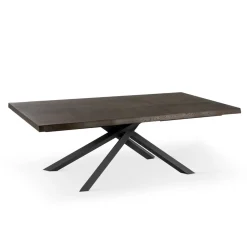 Viadurini Living Esstische-Fester Tisch aus Eichenfurnier und schwarzem Metallgestell – Skipper