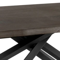 Viadurini Living Esstische-Fester Tisch aus Eichenfurnier und schwarzem Metallgestell – Skipper