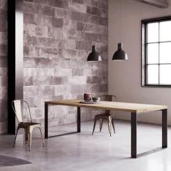 Viadurini Living Esstische Nach Mass|Esstische-Fester Tisch aus natürlichem Spalteichenfurnier, hergestellt in Italien – Telmerini