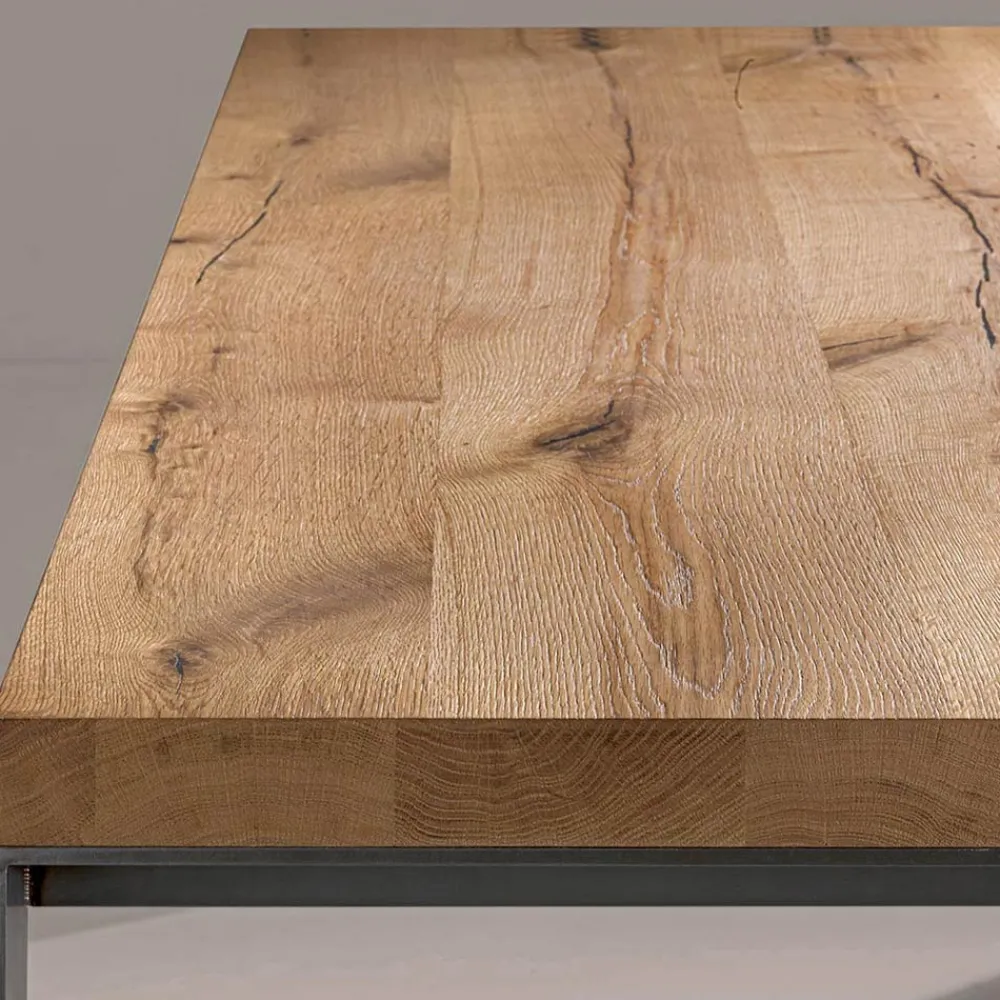 Viadurini Living Esstische Nach Mass|Esstische-Fester Tisch aus natürlichem Spalteichenfurnier, hergestellt in Italien – Telmerini