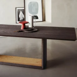 Viadurini Living Esstische Nach Mass|Esstische-Fester Tisch mit abgeschrägter Platte und zweifarbigem Untergestell, hergestellt in Italien – Jadis