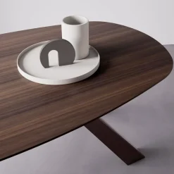 Viadurini Living Esstische Nach Mass|Esstische-Fester Tisch mit elliptischer Platte und abgeschrägter Kante, hergestellt in Italien – Tirian