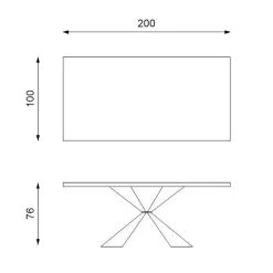 Viadurini Living Esstische-Fester Tisch mit Metallgestell und furnierter Eichenplatte – Marineblau