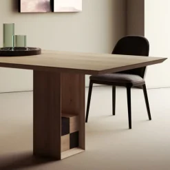 Viadurini Living Esstische Nach Mass|Esstische-Fester Tisch mit Sockel mit dekorativen Quadraten, hergestellt in Italien – Maugrim