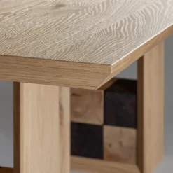 Viadurini Living Esstische Nach Mass|Esstische-Fester Tisch mit Sockel mit dekorativen Quadraten, hergestellt in Italien – Maugrim