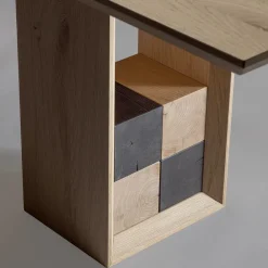 Viadurini Living Esstische Nach Mass|Esstische-Fester Tisch mit Sockel mit dekorativen Quadraten, hergestellt in Italien – Maugrim