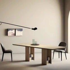 Viadurini Living Esstische Nach Mass|Esstische-Fester Tisch mit Sockel mit dekorativen Quadraten, hergestellt in Italien – Maugrim