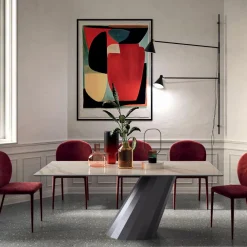 Viadurini Living Esstische-Fester Tisch mit Stahlgestell und Keramikplatte, hergestellt in Italien – Hose