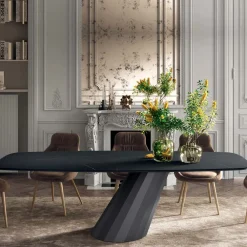 Viadurini Living Esstische-Fester Tisch mit tonnenförmiger Laminatplatte, hergestellt in Italien – Hose