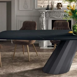 Viadurini Living Esstische-Fester Tisch mit tonnenförmiger Laminatplatte, hergestellt in Italien – Hose