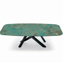 Viadurini Living Esstische-Fester Tisch mit tonnenförmiger Platte aus Keramik, hergestellt in Italien – Settimmio