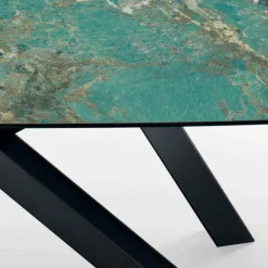 Viadurini Living Esstische-Fester Tisch mit tonnenförmiger Platte aus Keramik, hergestellt in Italien – Settimmio