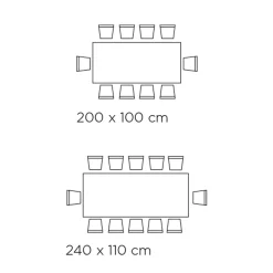 Viadurini Living Esstische-Fester Tisch mit umgekehrter Kante aus extraklarem Glas und Stahl, hergestellt in Italien – Grotta