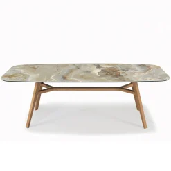 Viadurini Living Esstische-Fester tonnenförmiger Tisch mit Untergestell aus Canaletto-Walnuss-Esche, hergestellt in Italien – Norden