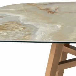 Viadurini Living Esstische-Fester tonnenförmiger Tisch mit Untergestell aus Canaletto-Walnuss-Esche, hergestellt in Italien – Norden