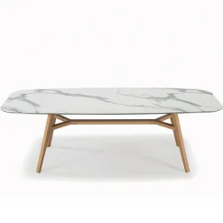 Viadurini Living Esstische-Fester tonnenförmiger Tisch aus Laminat und Eschenholz, hergestellt in Italien – Norden