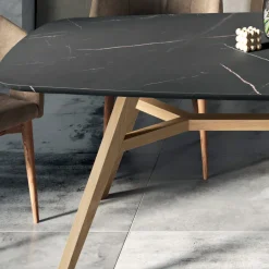 Viadurini Living Esstische-Fester tonnenförmiger Tisch aus Laminat und Eschenholz, hergestellt in Italien – Norden