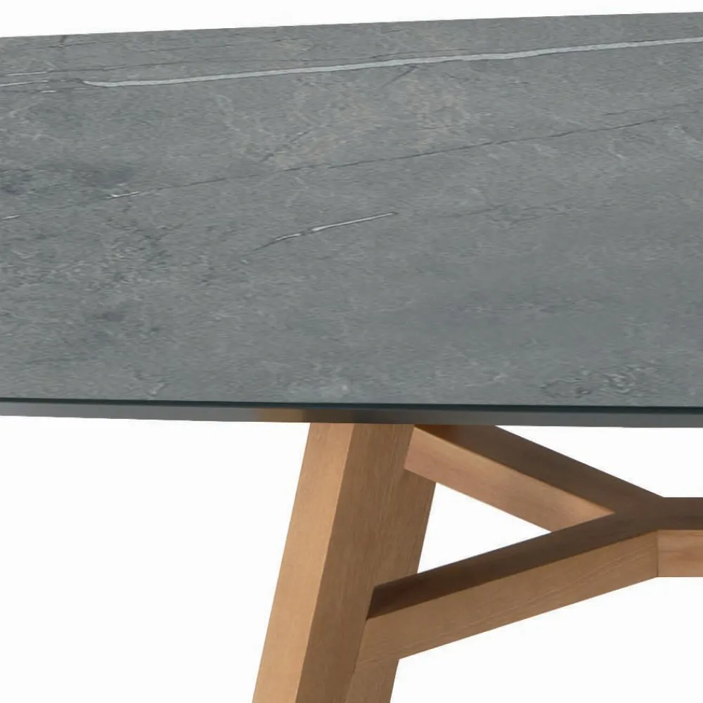 Viadurini Living Esstische-Fester tonnenförmiger Tisch aus Laminat und Eschenholz, hergestellt in Italien – Norden