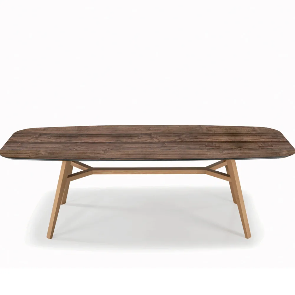 Viadurini Living Esstische-Fester tonnenförmiger Tisch aus Laminat und Eschenholz, hergestellt in Italien – Norden