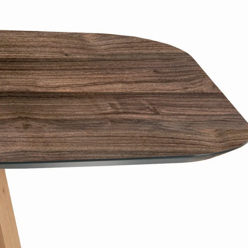 Viadurini Living Esstische-Fester tonnenförmiger Tisch aus Laminat und Eschenholz, hergestellt in Italien – Norden