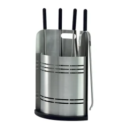 Viadurini Fire Design Kaminbesteck-Fester Werkzeughalter mit 4 Werkzeugen für den Kamin, hergestellt in Italien – Bonsai