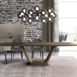 Viadurini Living Esstische-Fester Wohnzimmertisch aus Massivholz mit zentralem Sockel – Luuk