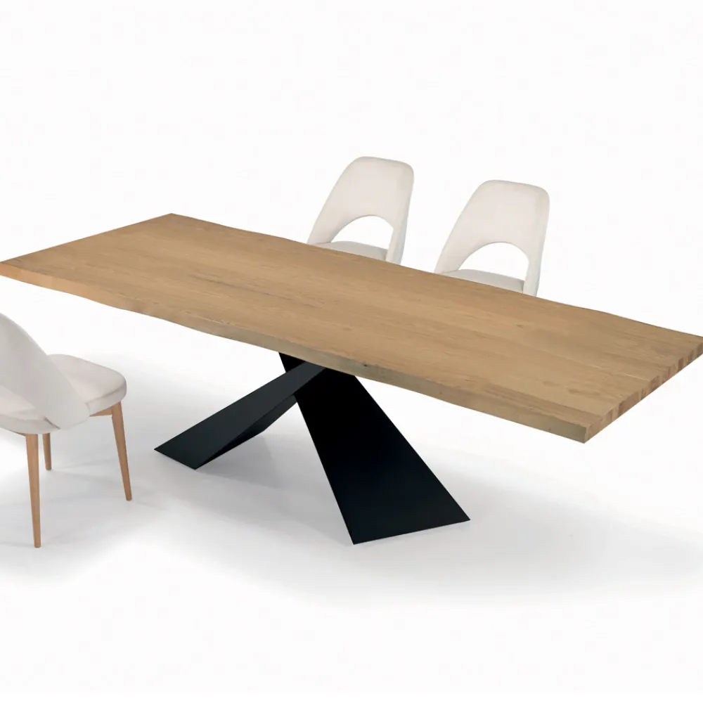 Viadurini Living Esstische-Fester Wohnzimmertisch mit entrindeter Kante, hergestellt in Italien – Feiertage