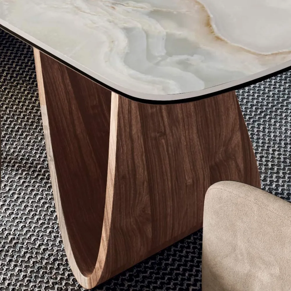 Viadurini Living Esstische-Fester Wohnzimmertisch mit Holzgestell, hergestellt in Italien – Equatore