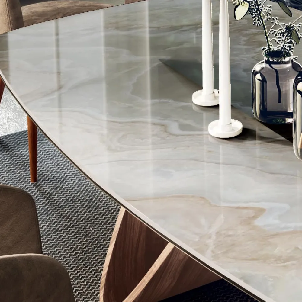 Viadurini Living Esstische-Fester Wohnzimmertisch mit Holzgestell, hergestellt in Italien – Equatore