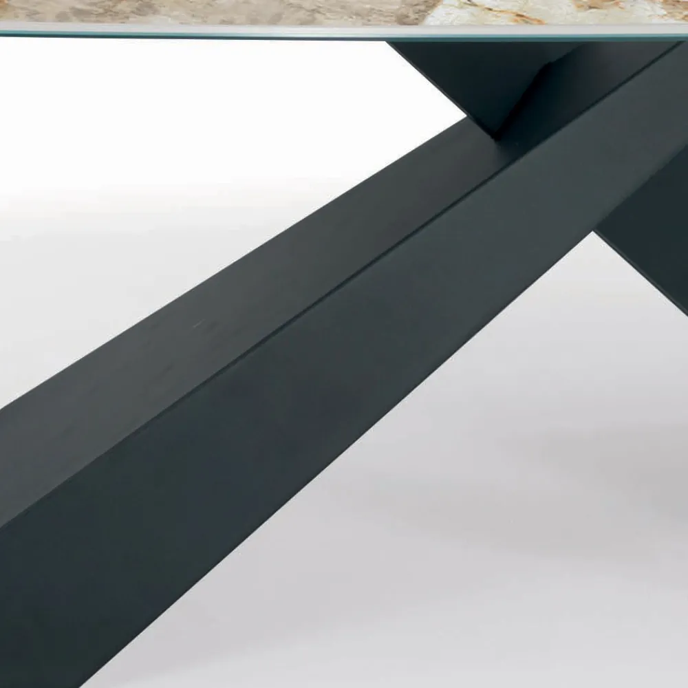 Viadurini Living Esstische-Fester Wohnzimmertisch mit Keramikplatte, hergestellt in Italien – Feiertage