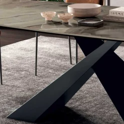 Viadurini Living Esstische-Fester Wohnzimmertisch mit Keramikplatte, hergestellt in Italien – Feiertage